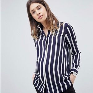 ASOS Maternity Exclusive Stripe Blouse. Size 6